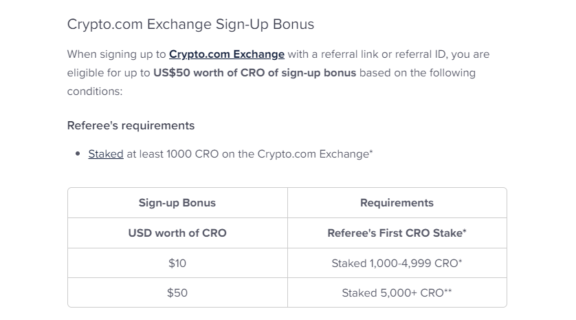 crypto.com Crypto sign-up Bonus