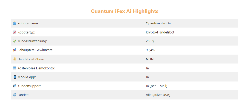 Quantum iFex Ai highlights