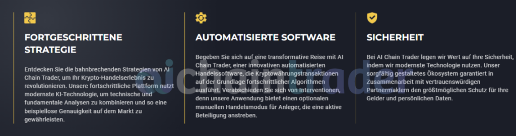 Hauptfunktionen von AI Chain Trader